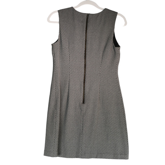 Theory Pencil Dress Women 4 Gray White Sheath Career Sleeveless Power Dressing - Picture 6 of 8